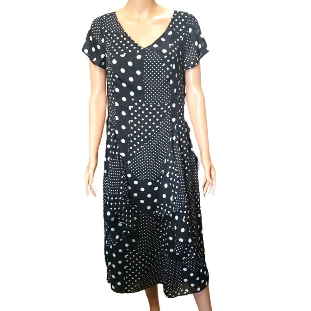 Perceptions Black & White Polka Vintage Dress Size 6
